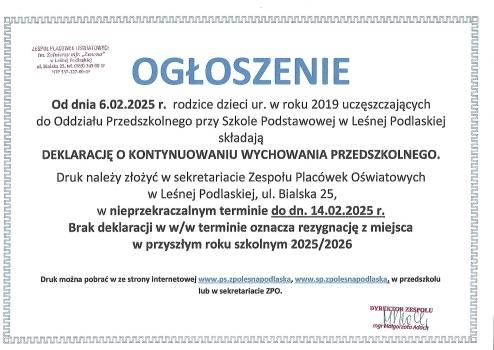 ogłoszenie