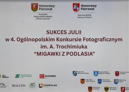 SUKCES UCZENNICY KLASY VIII A W OGÓLNOPOLSKIM KONKURSIE ''MIGAWKI Z PODLASIA''