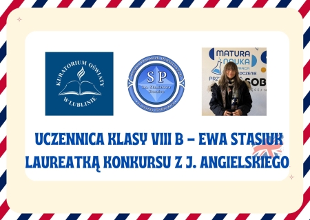 UCZENNICA KLASY 8 B LAUREATKĄ KONKURSU PRZEDMIOTOWEGO